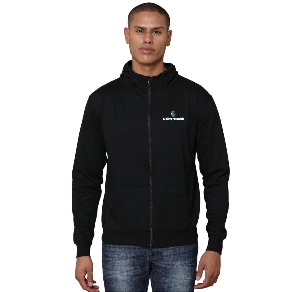 Greys & Blues Unisex Rocky Hoodie with Zip - Black
